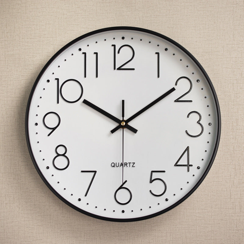 Horloge Murale Silencieuse en Plastique avec Affichage Numérique 3D (12 pouces)