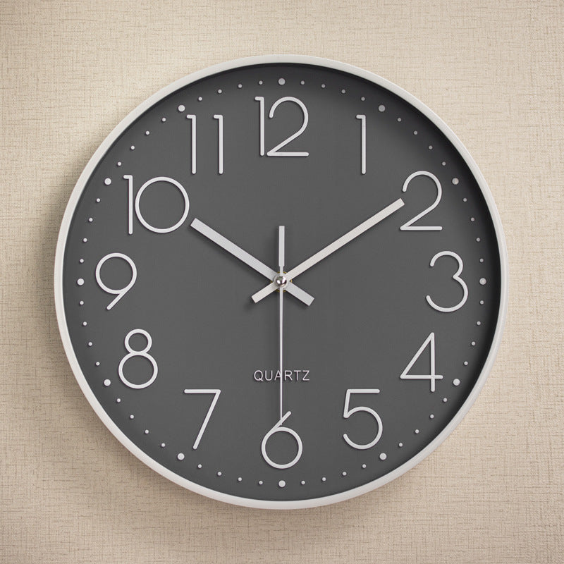 Horloge Murale Silencieuse en Plastique avec Affichage Numérique 3D (12 pouces)