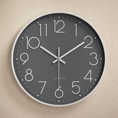 Horloge Murale Silencieuse en Plastique avec Affichage Numérique 3D (12 pouces)