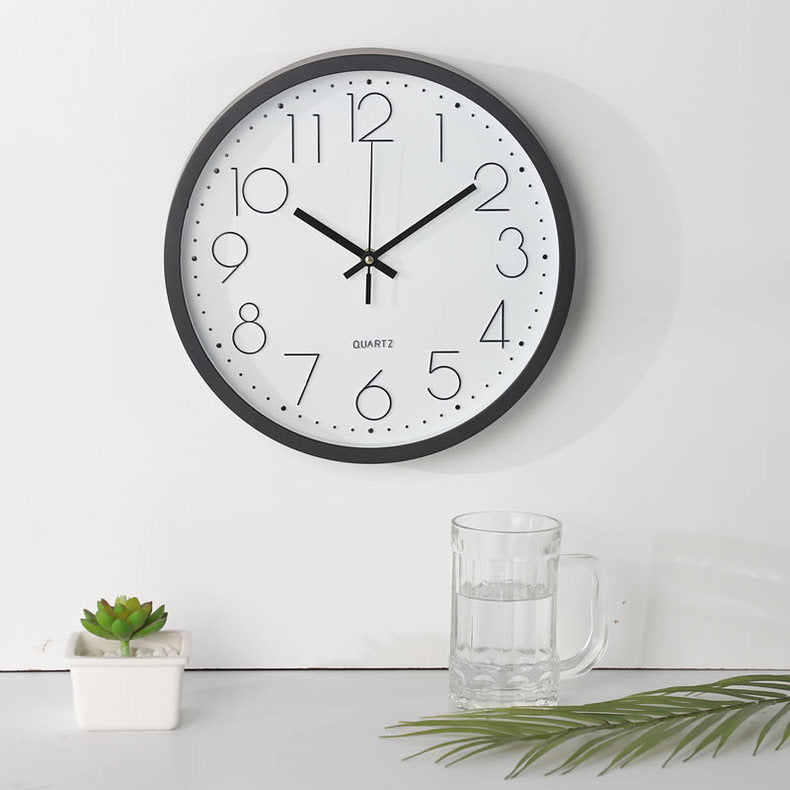Horloge murale électronique silencieuse avec chiffres arabes 12"