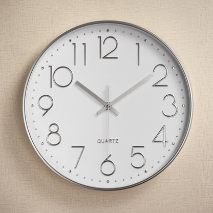 Horloge Murale Silencieuse en Plastique avec Affichage Numérique 3D (12 pouces)