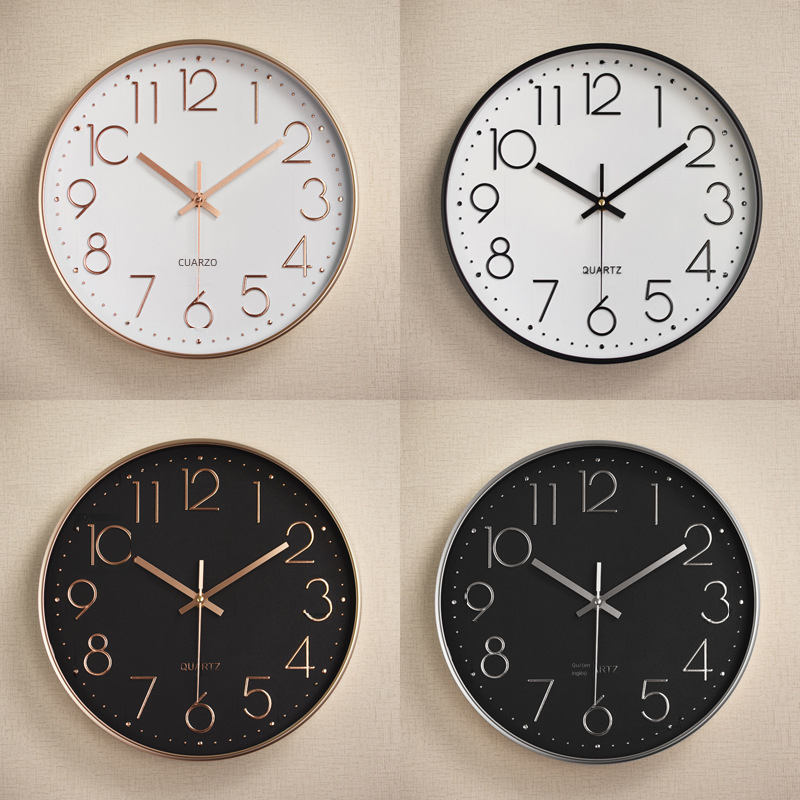 Horloge Murale Silencieuse en Plastique avec Affichage Numérique 3D (12 pouces)
