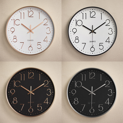 Horloge Murale Silencieuse en Plastique avec Affichage Numérique 3D (12 pouces)