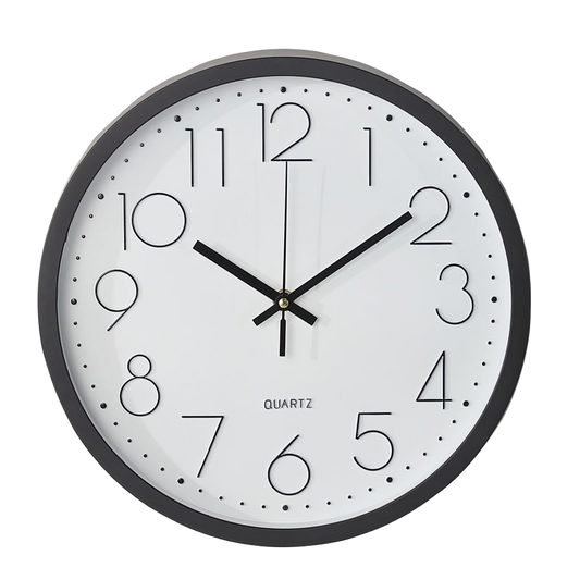 Horloge murale électronique silencieuse avec chiffres arabes 12"