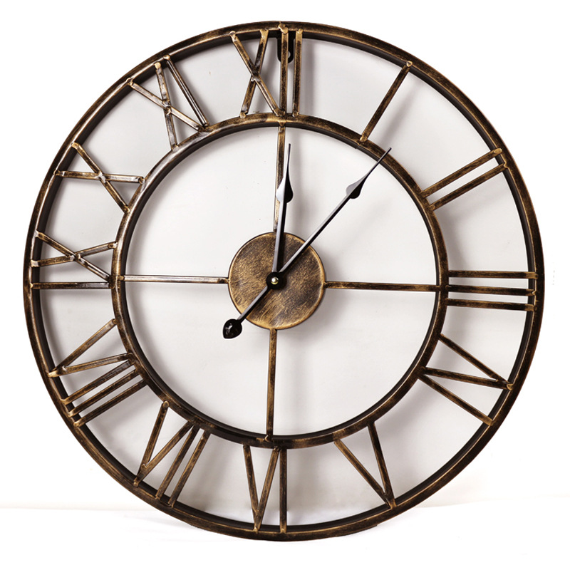 Horloge Murale en Fer Style Européen - Style Contemporain