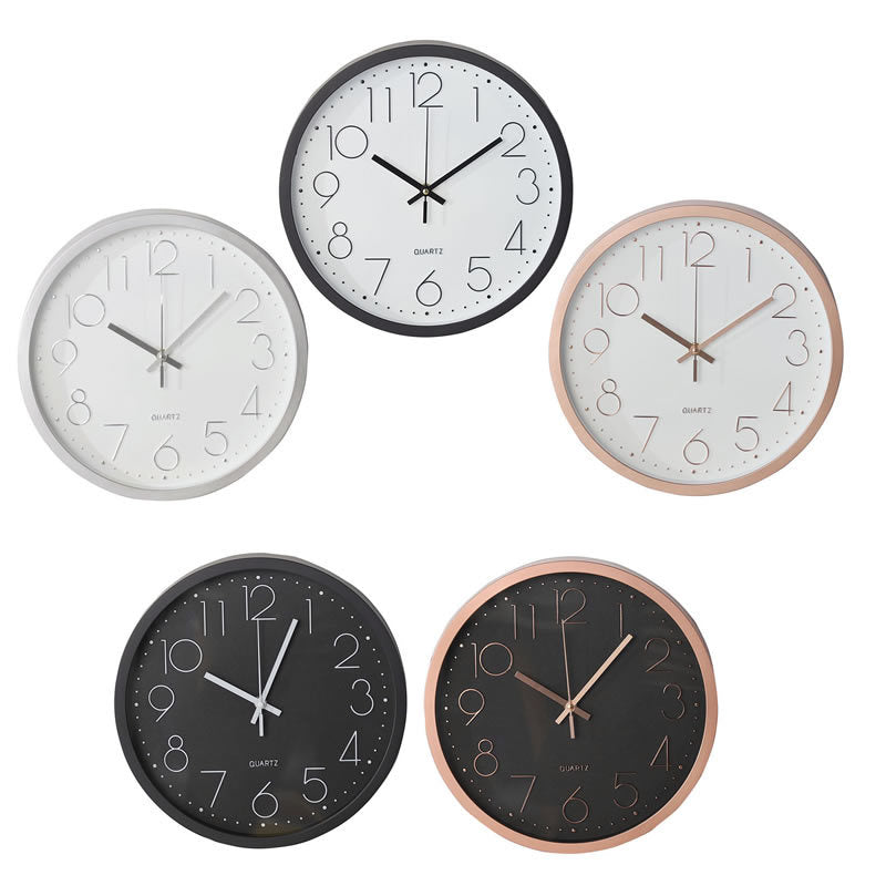 Horloge murale électronique silencieuse avec chiffres arabes 12"