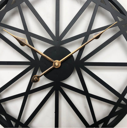 Horloge Murale en Fer Style Européen - Conception Silencieuse