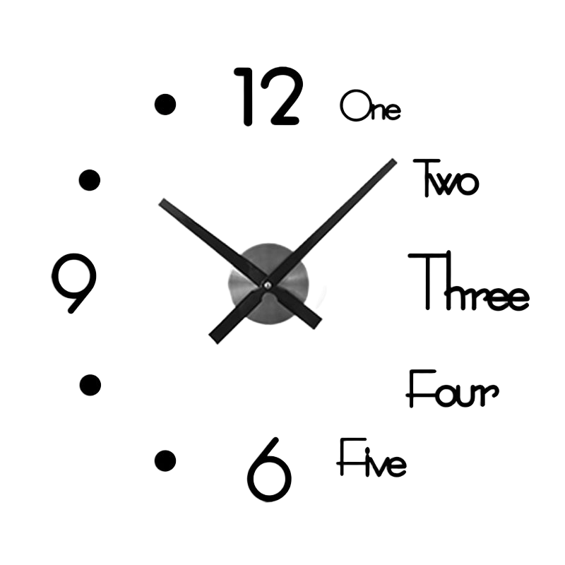 Horloge murale DIY sans perçage - Design silencieux de style européen