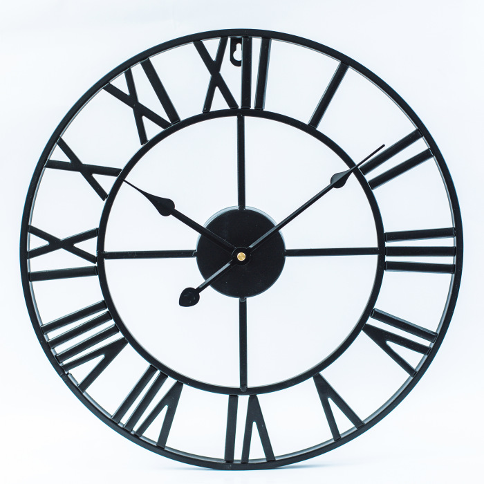 Horloge Murale en Fer Style Européen - Style Contemporain