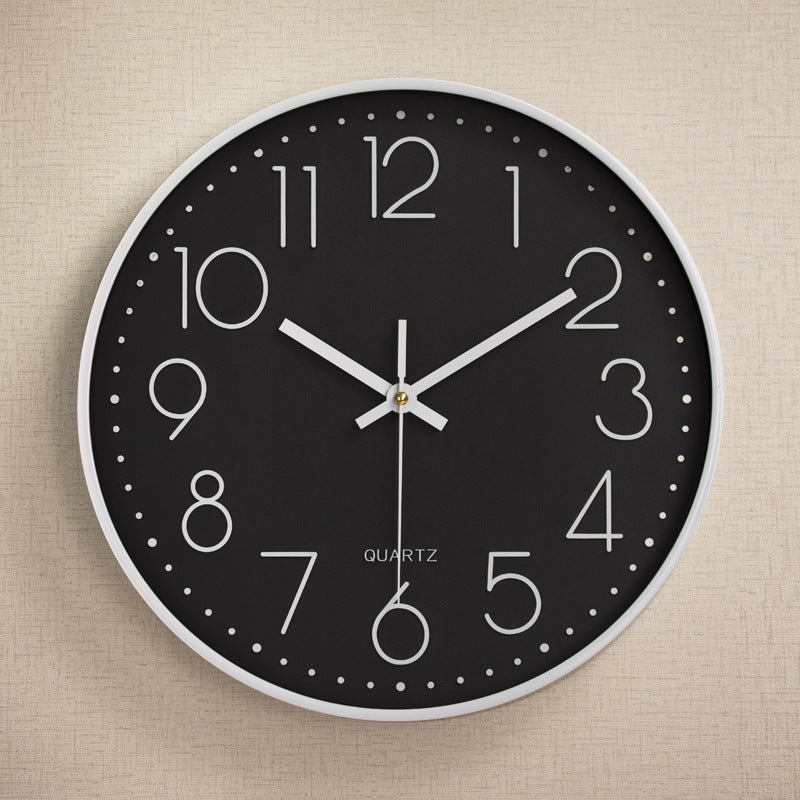 Horloge Murale Silencieuse en Plastique avec Affichage Numérique 3D (12 pouces)