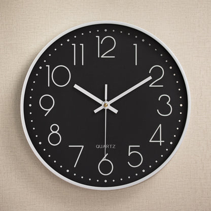 Horloge Murale Silencieuse en Plastique avec Affichage Numérique 3D (12 pouces)