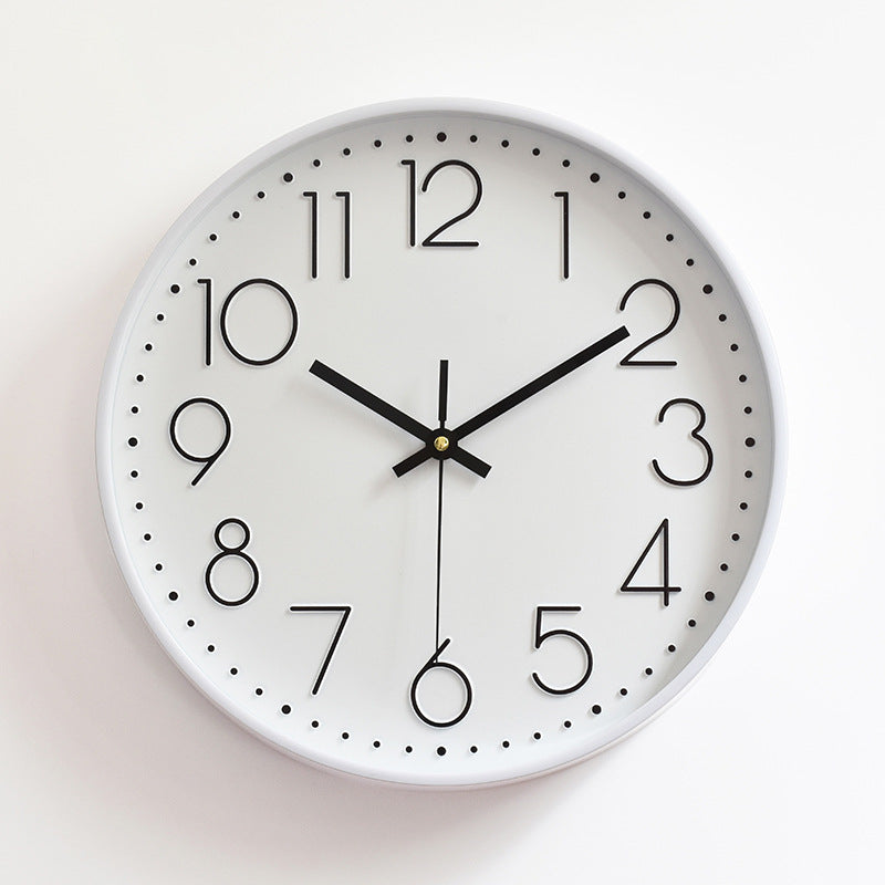 Horloge Murale Silencieuse en Plastique avec Affichage Numérique 3D (12 pouces)