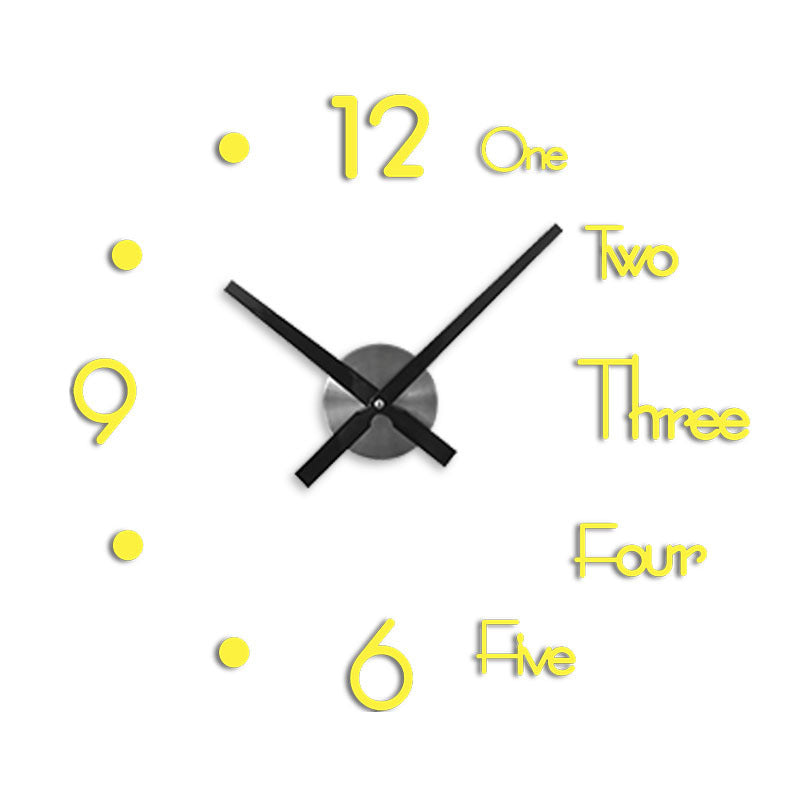 Horloge murale DIY sans perçage - Design silencieux de style européen