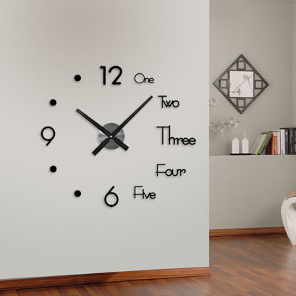 Horloge murale DIY sans perçage - Design silencieux de style européen
