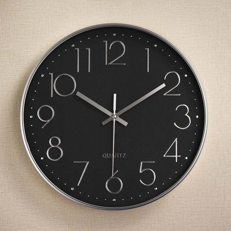 Horloge Murale Silencieuse en Plastique avec Affichage Numérique 3D (12 pouces)