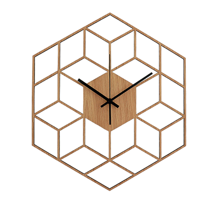 Horloge Murale en Bois Géométrique Moderne